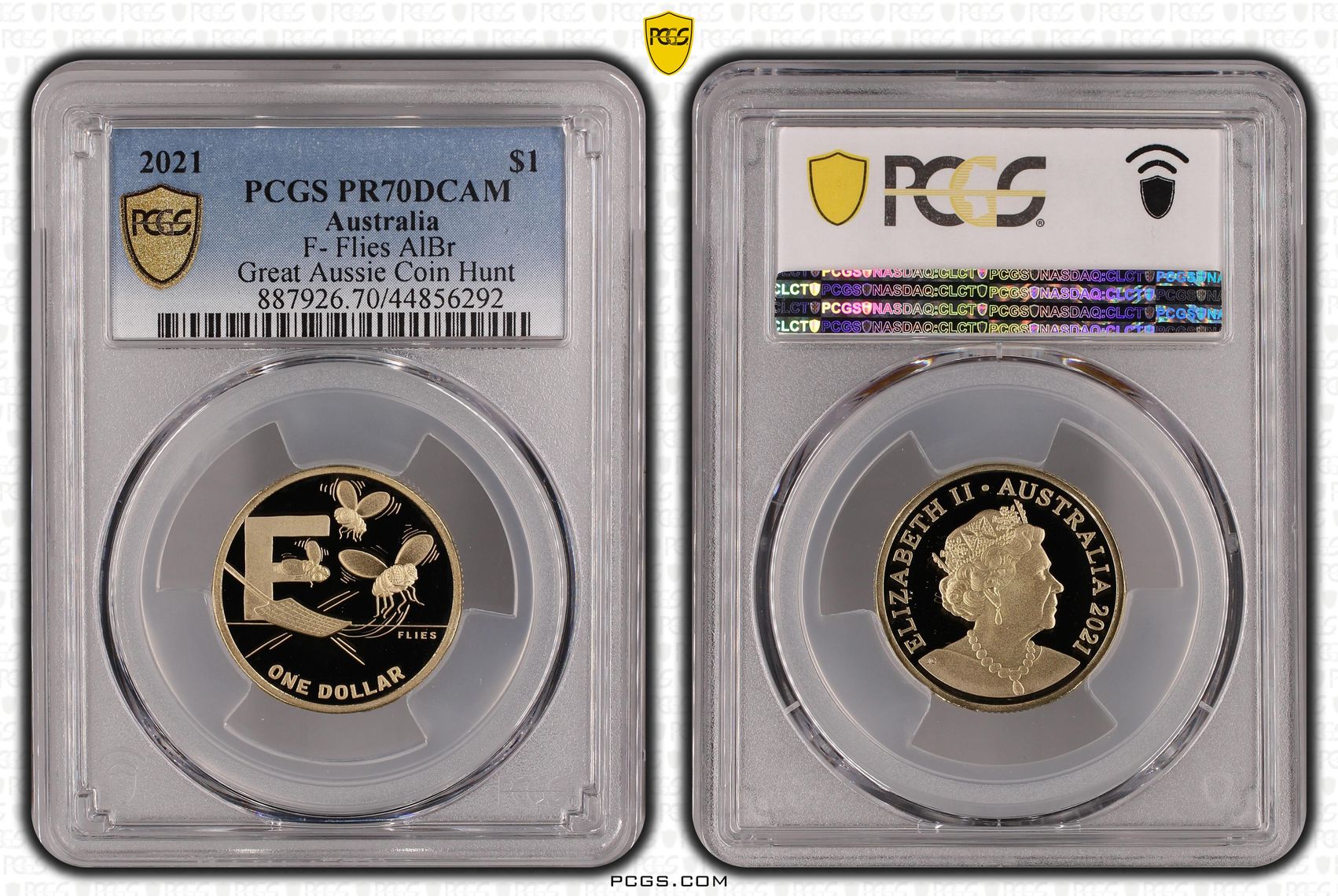 478 · 2021 Australia One Dollar, $1 F- Flies AlBr PCGS - PR70DCAM POP 16/0 -292