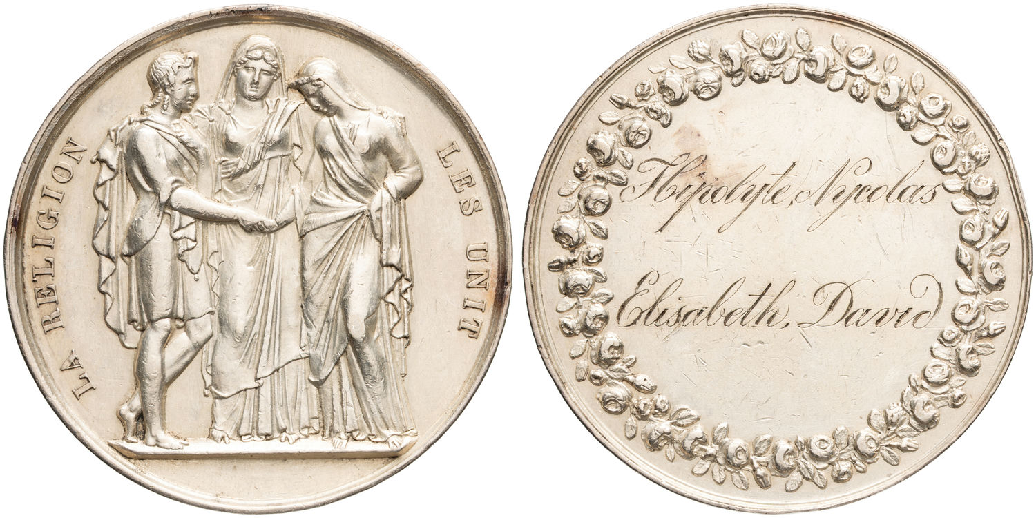 France, La Religion Las Unit - Marriage Medal, 1851, EF