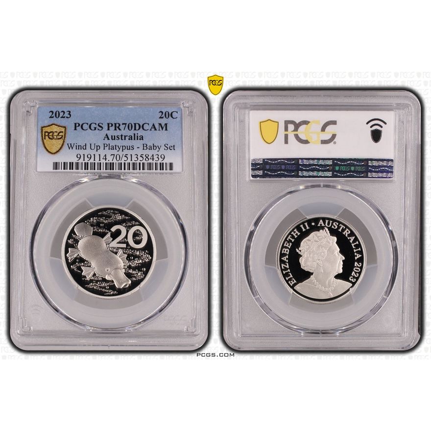 Wind Up Platypus - Baby Set, Twenty Cent, 2023, PCGS PR70DCAM