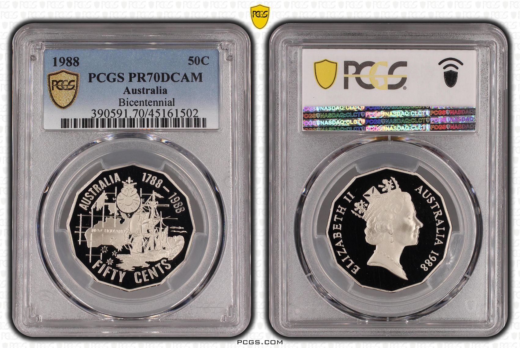 Bicentennial POP 16/0, Fifty Cent, 1988, PCGS PR70DCAM