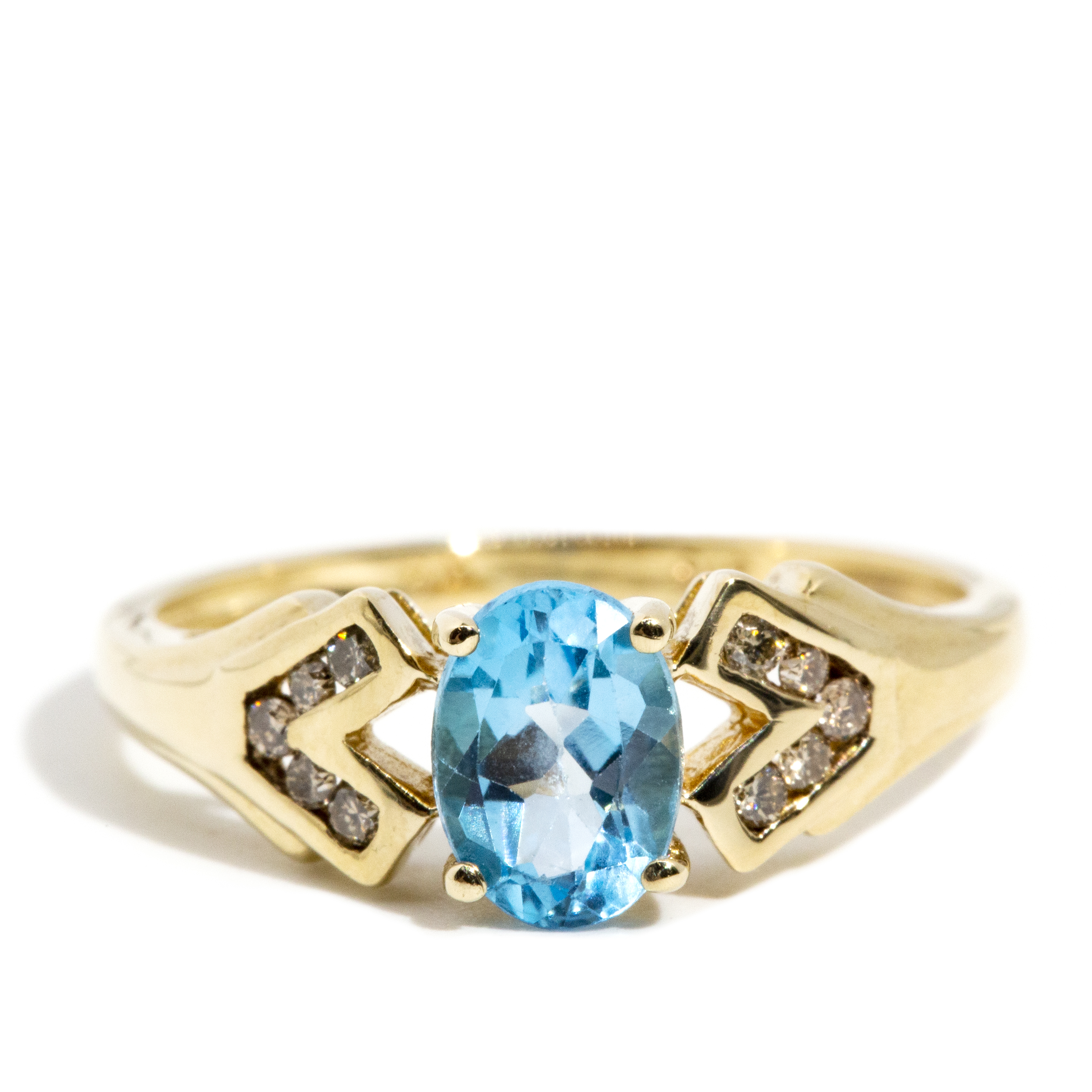 Diamond & Topaz 9ct Gold Ring,
