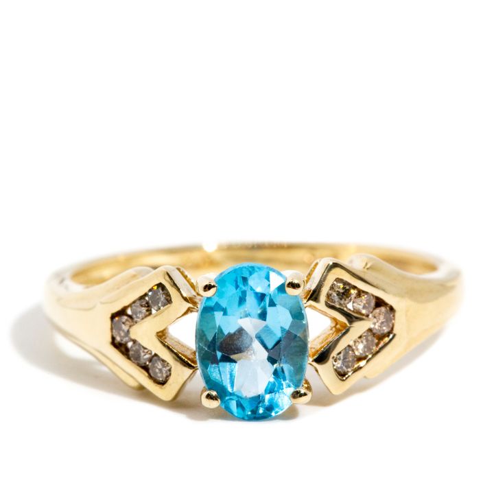 Diamond & Topaz 9ct Gold Ring,