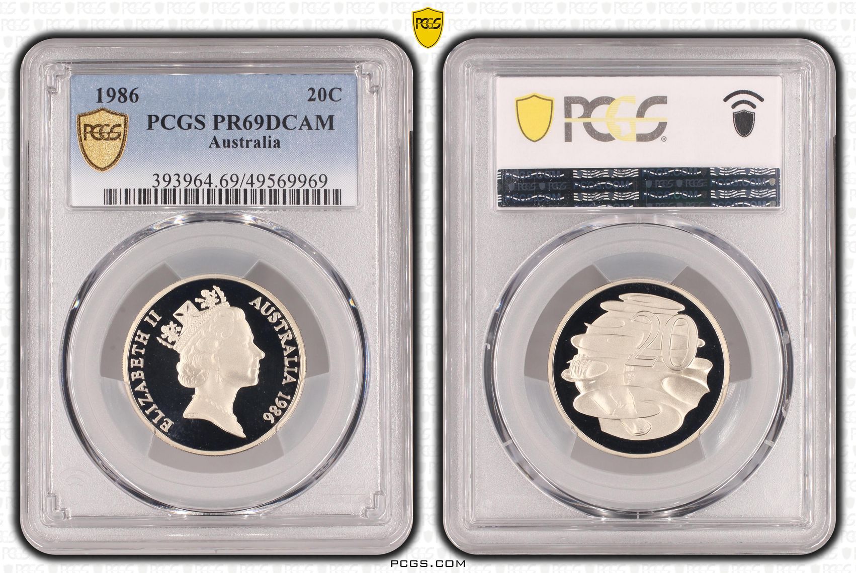 Twenty Cent, 1986, PR69DCAM