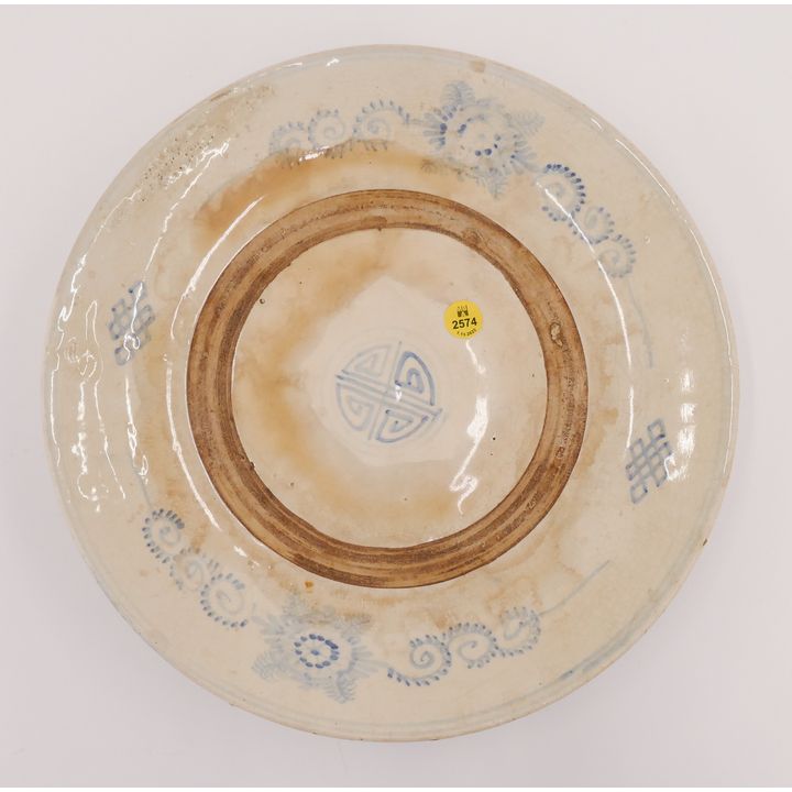 Chinese 18th Century Soft Paste Charger- 13''- some damage