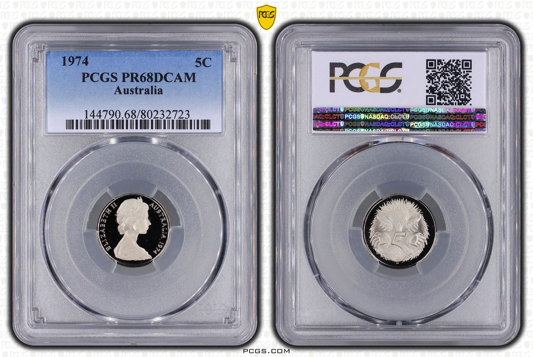 Elizabeth II, Five Cent, 1974, PCGS PR68DCAM