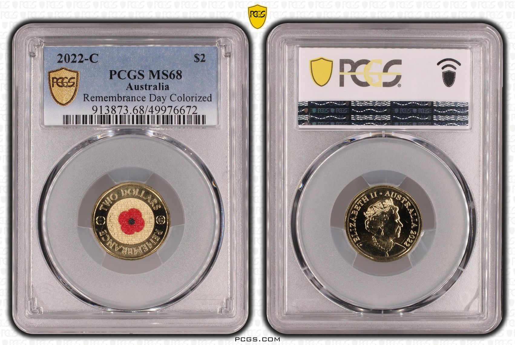 Remembrance Day Colorized , Two Dollar, 2022-C, PCGS MS68