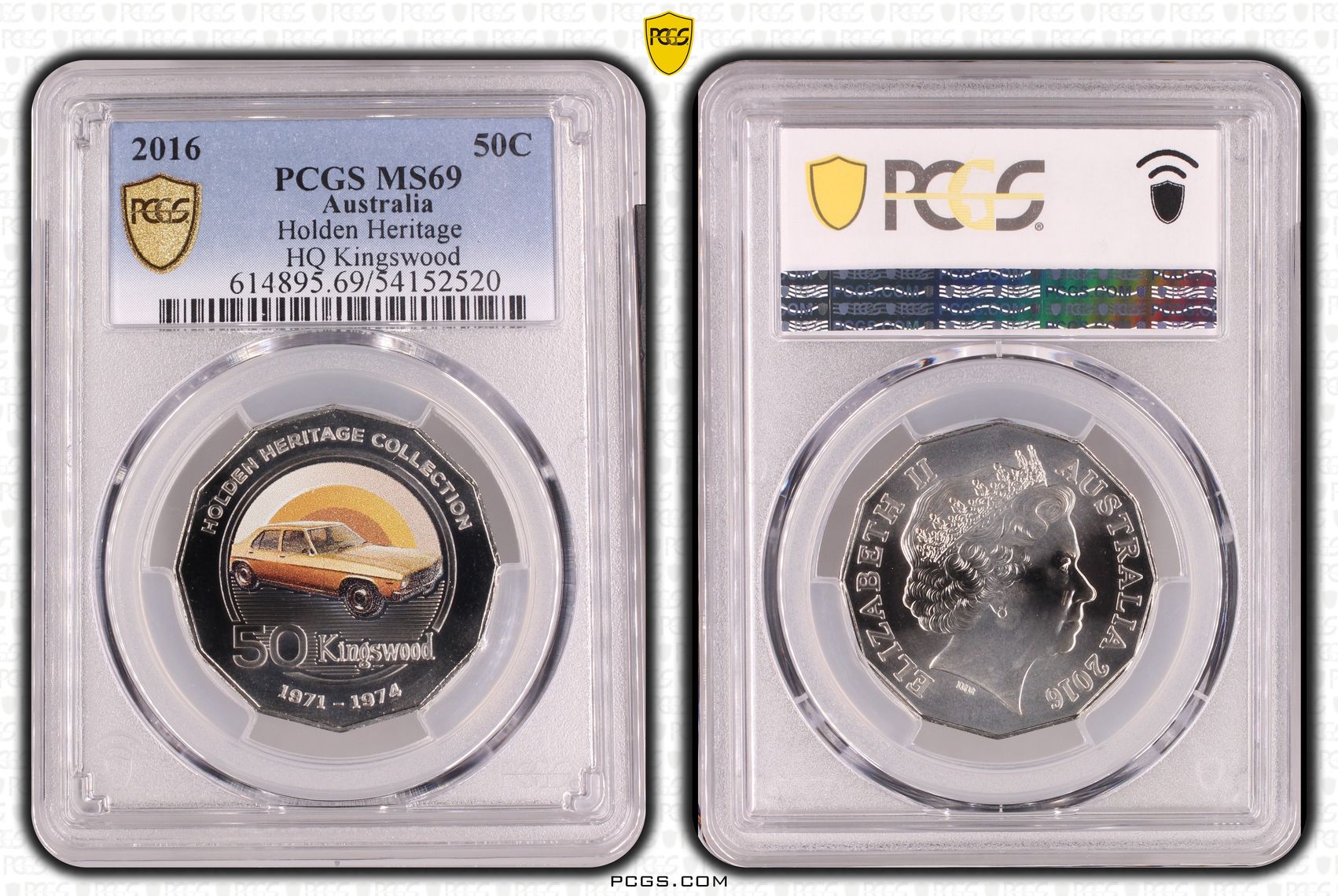 Holden Heritage HQ Kingswood, Fifty Cent, 2016, PCGS MS69