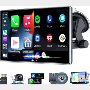 PLZ 7" APPLE CARPLAY SCREEN FOR CAR, PORTABLE WIRELESS PLUG IN CAR STEREO PLAY ANDROID AUTO TOUCHSCREEN, BLUETOOTH 5.3, FM RADIO T