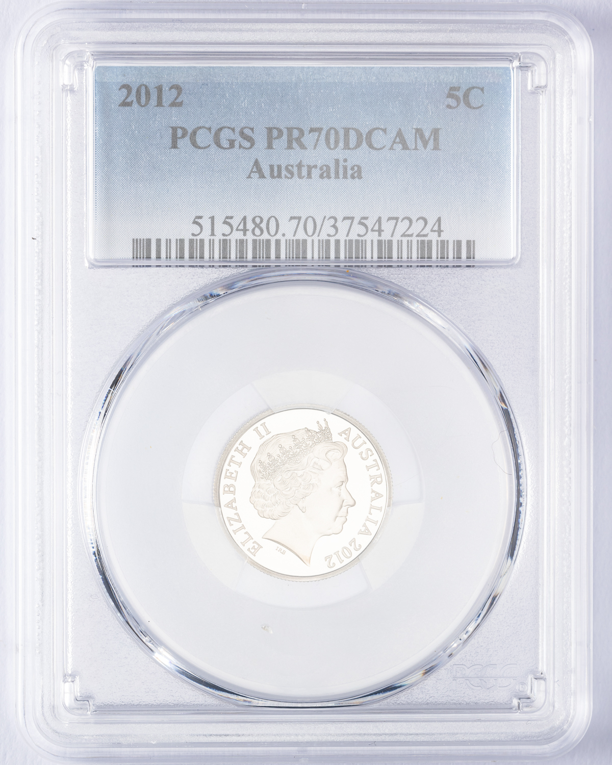 Elizabeth II, Five Cent, 2012, PCGS PR70DCAM