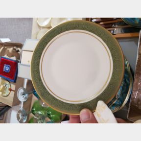 Franciscan Antique green saucers and plates with bags