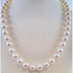 WHITE PEARL NECKLACE WITH YELLOW GOLD CLASP - 48CM - 51629/024