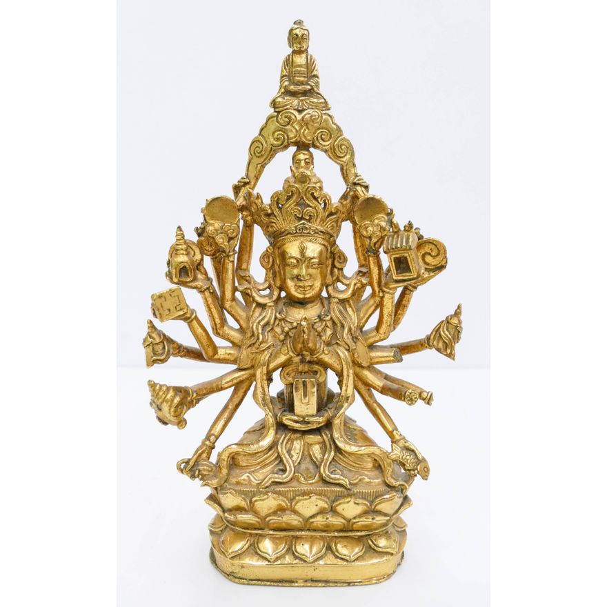 Rare Chinese Ming Gilt Bronze Tantric Guanyin