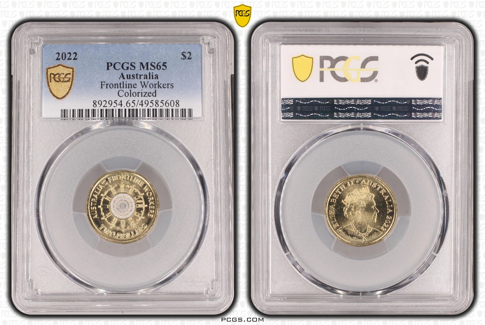 Elizabeth II, Frontline Workers Colorized , Two Dollar, 2022, PCGS MS65