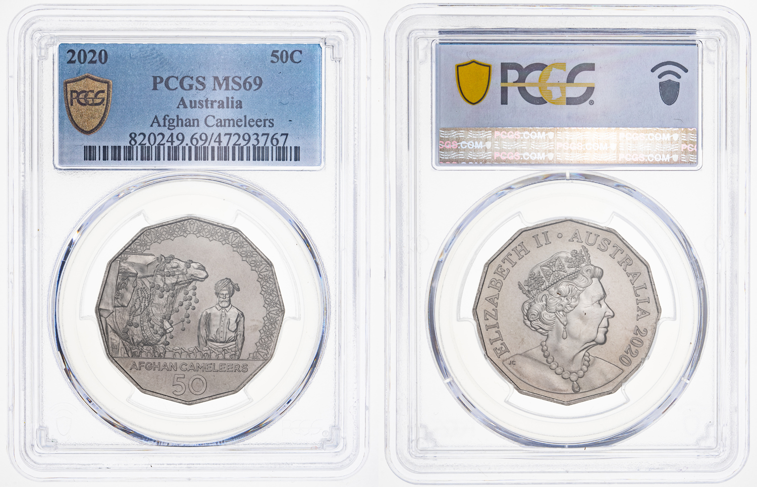 Afghan Cameleers, Fifty Cent, 2020, PCGS MS 69