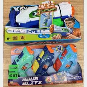 AQUA BLITTZ WATER GUNS 3 PACK & X SHOT WATER GUN
