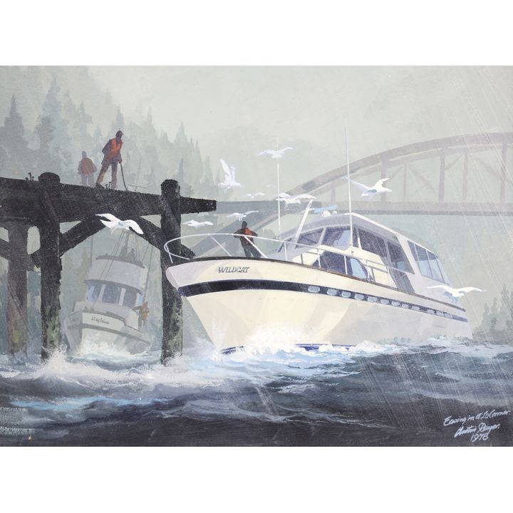 Austin Dwyer ''Easing in at LaConner'' 1978 Oil