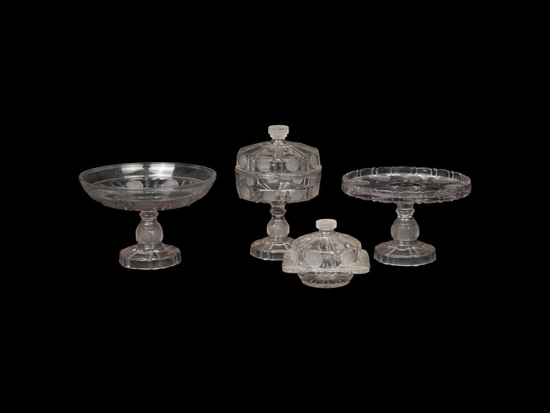A Collection of United States Coin-Motif Decorated Glass Table Articles