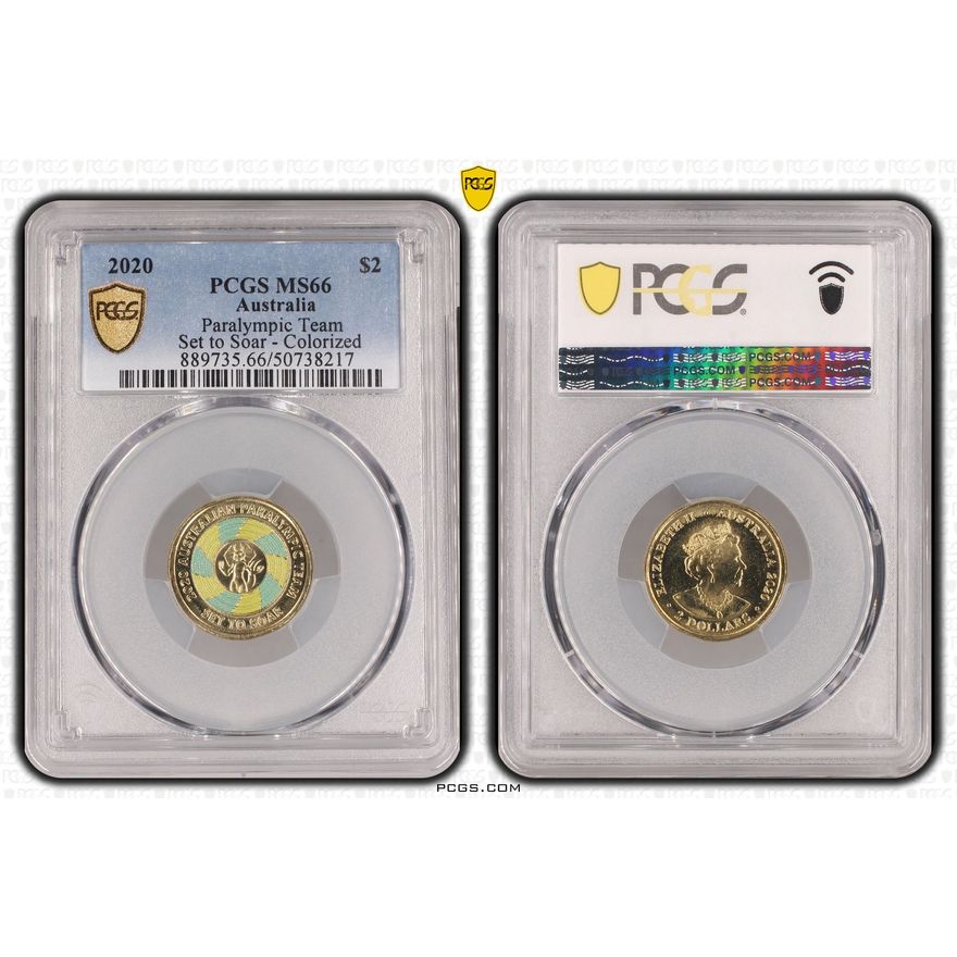 Paralympic Team - Set to Soar - Colorized, Two Dollar, 2020, PCGS MS66