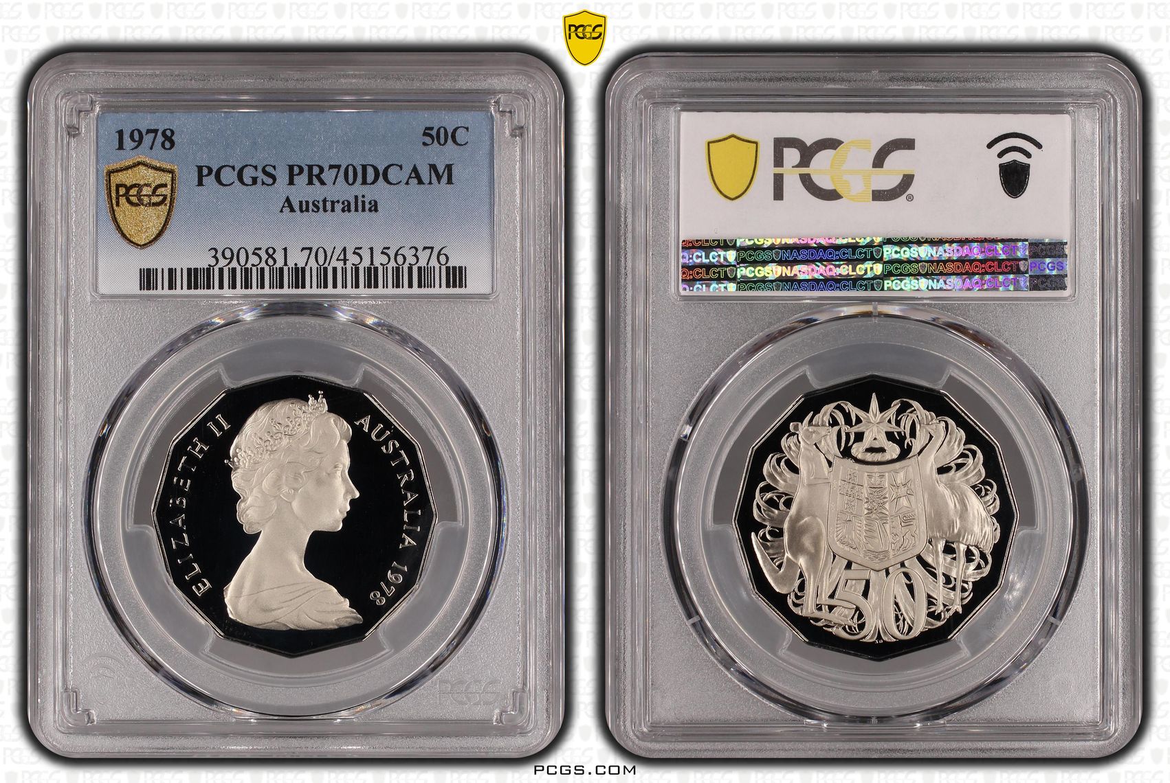 1978 Australia Fifty Cent, 50c Proof PCGS - PR70DCAM POP 3/0 -376