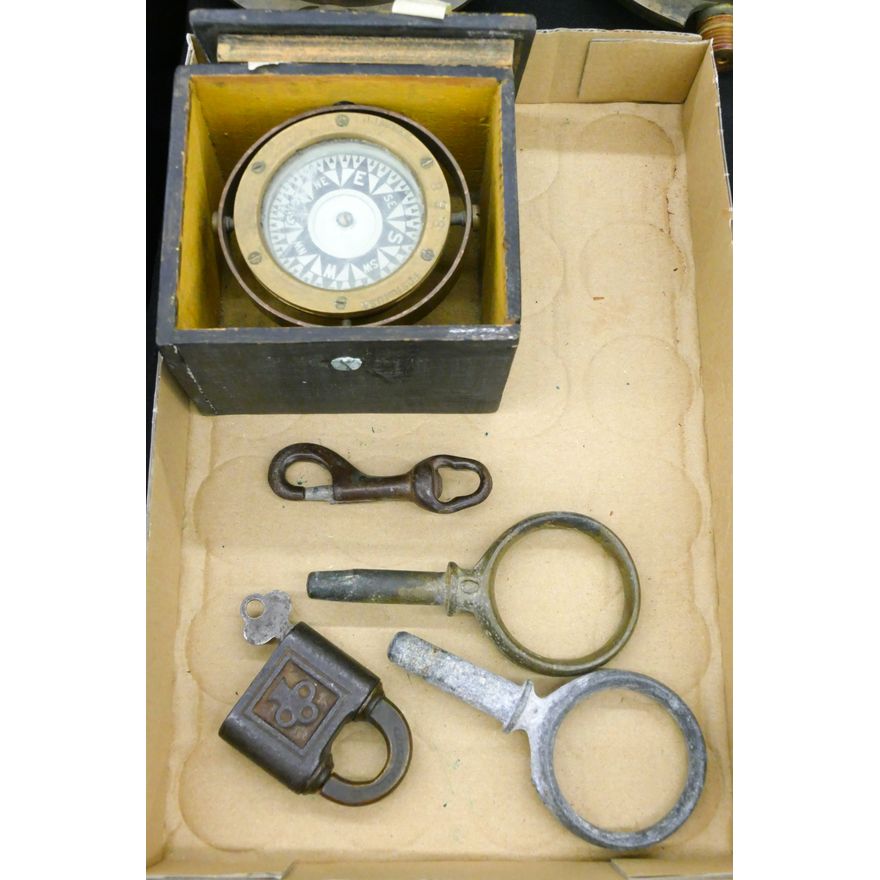 Box Old Ship's Compass etc.