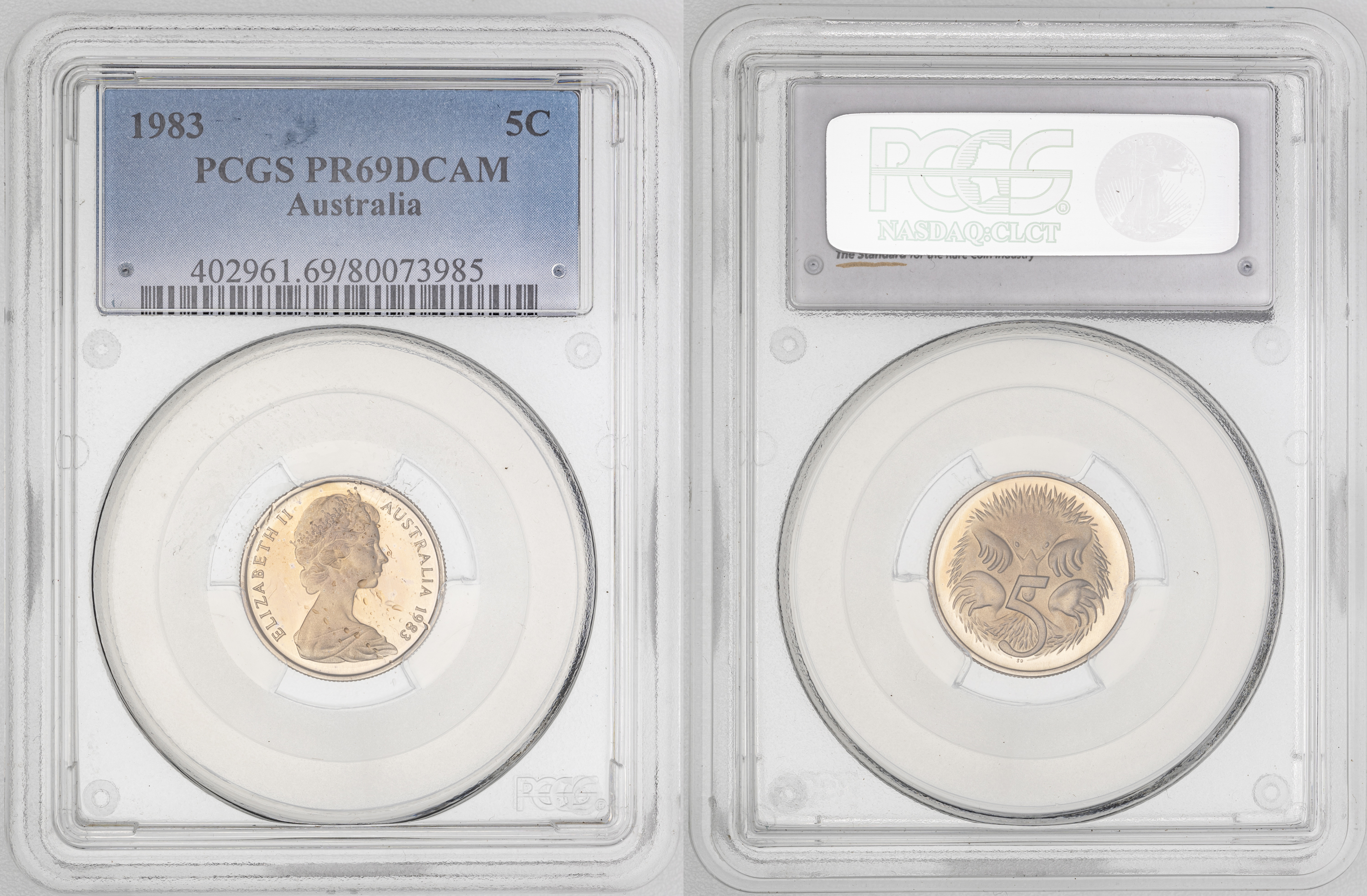 Elizabeth II, , Five Cent, 1983, PCGS PR69DCAM