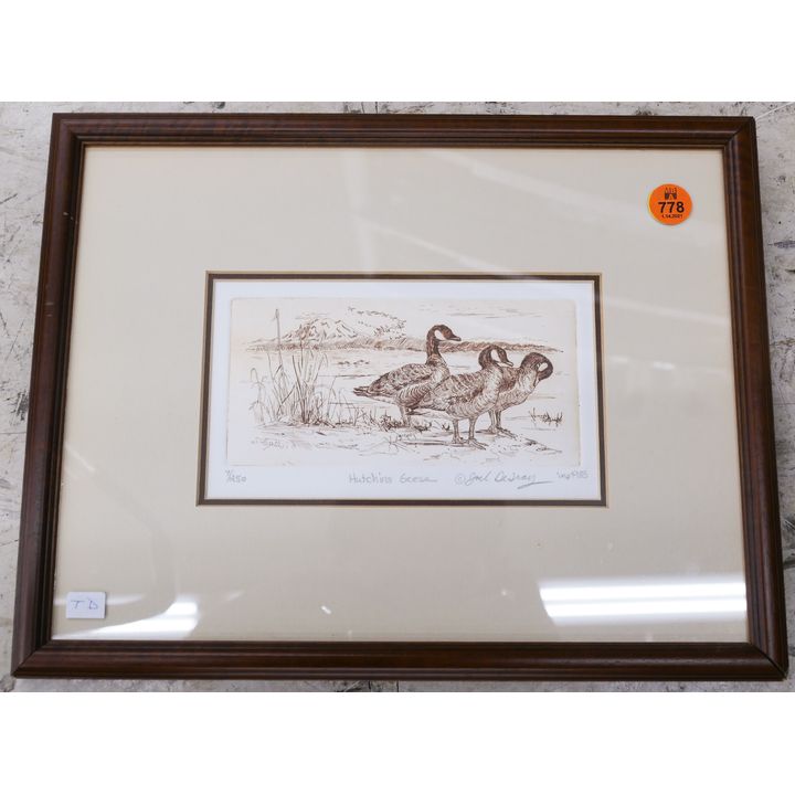 Hutchins Geese S/N Etching Framed- 10x12''