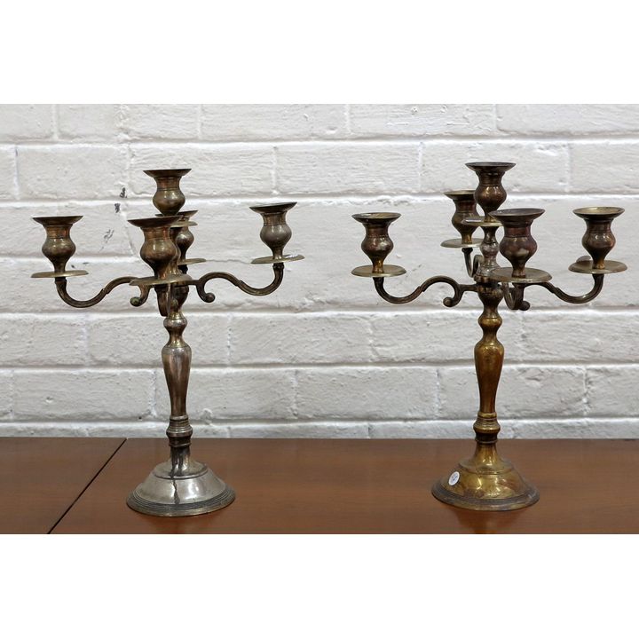 PAIR OF SILVERPLATED CANDELABRA