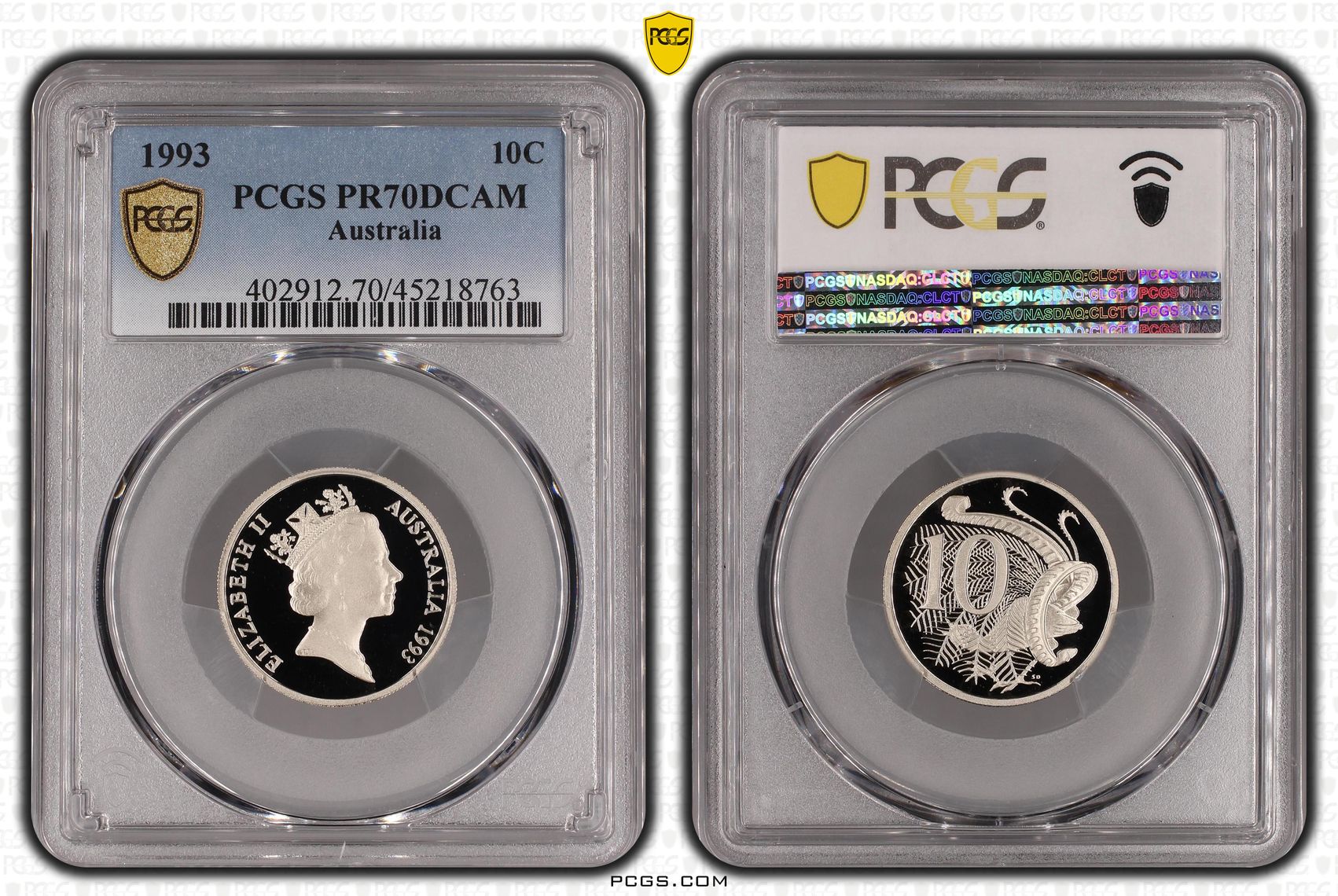 1993 Australia Ten Cent, 10c PCGS - PR70DCAM POP 36/0 -763