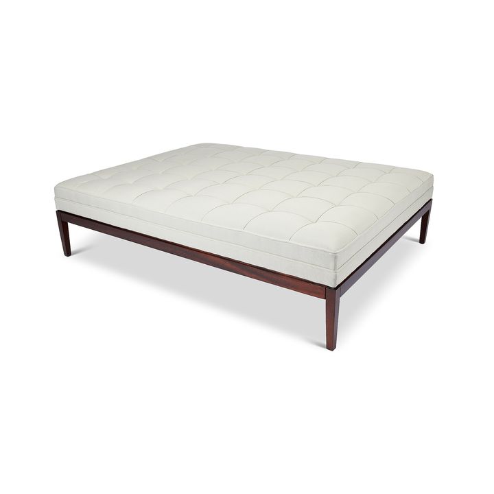 A large handmade modern rectangular buttoned ottoman 'Norris' stool by George Smith