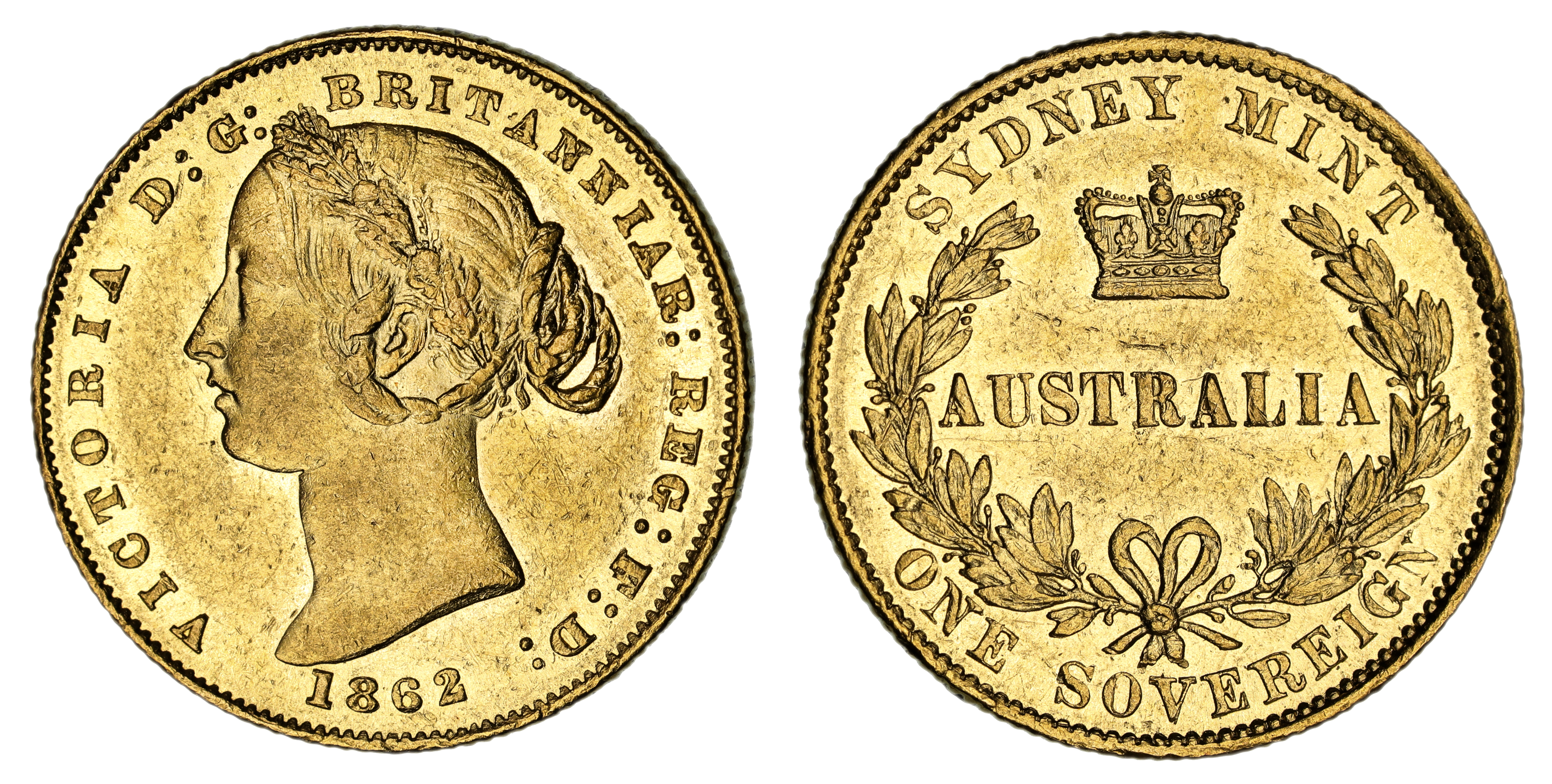 Victoria, Sydney Mint Reverse - Type II, Sovereign, 1862, VF