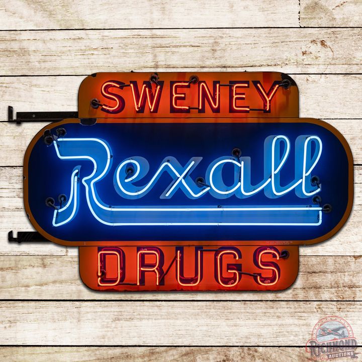 Sweney Rexall Drugs DS Porcelain Neon Sign
