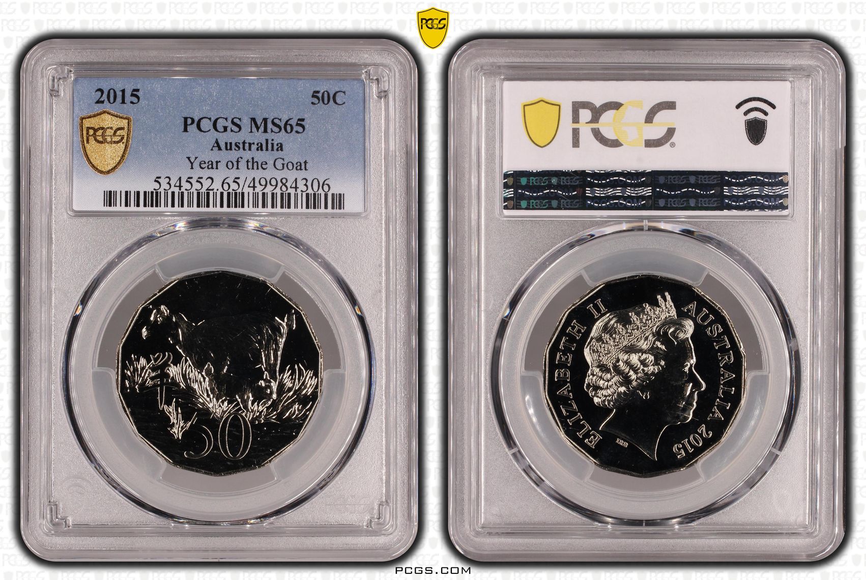 Year of the Goat , Fifty Cent, 2015, PCGS MS65