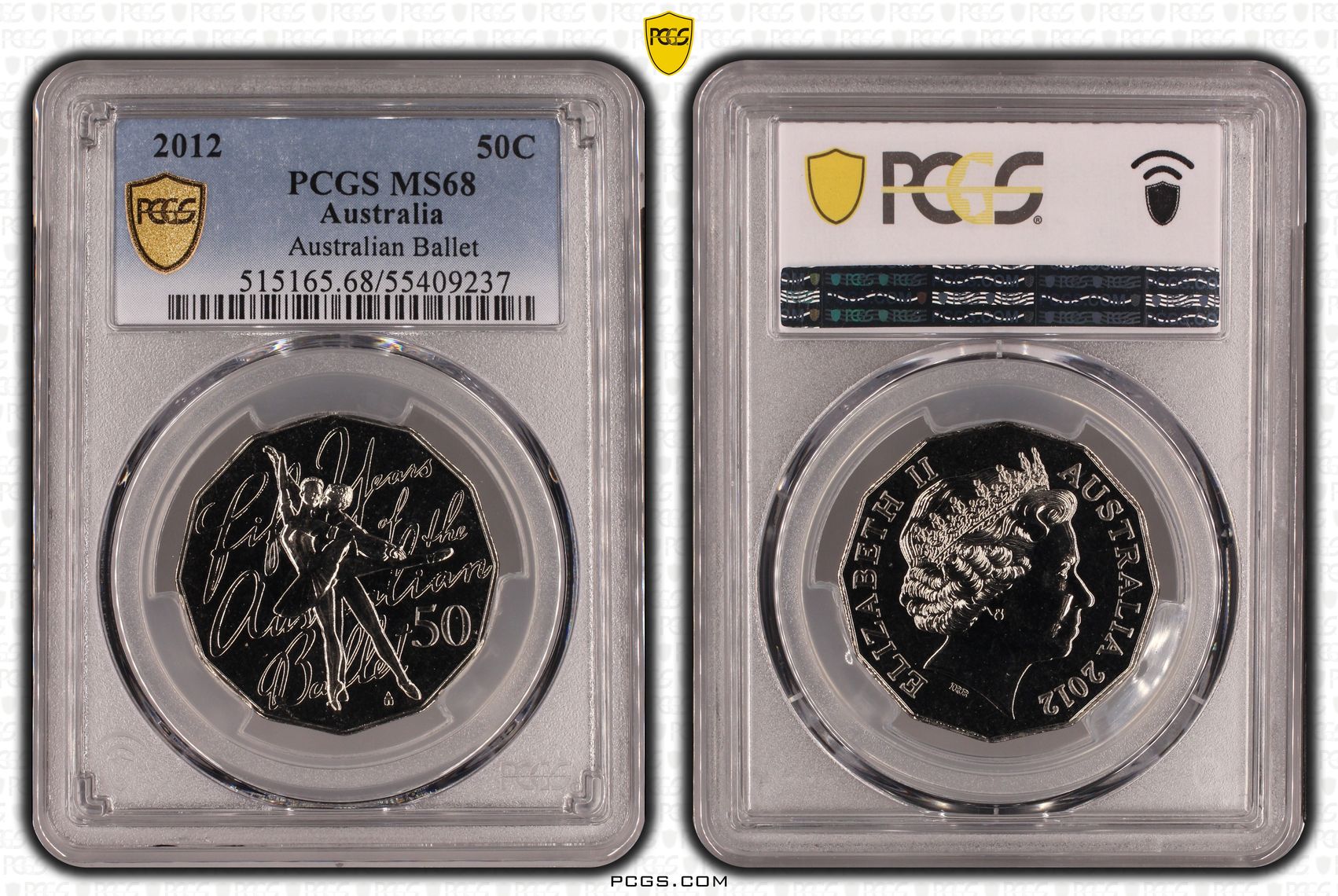 Australian Ballet, Fifty Cent, 2012, PCGS MS68