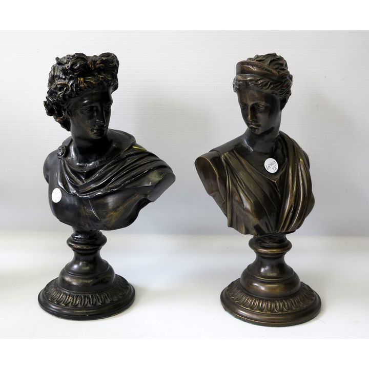 PAIR OF SPELTER BUSTS