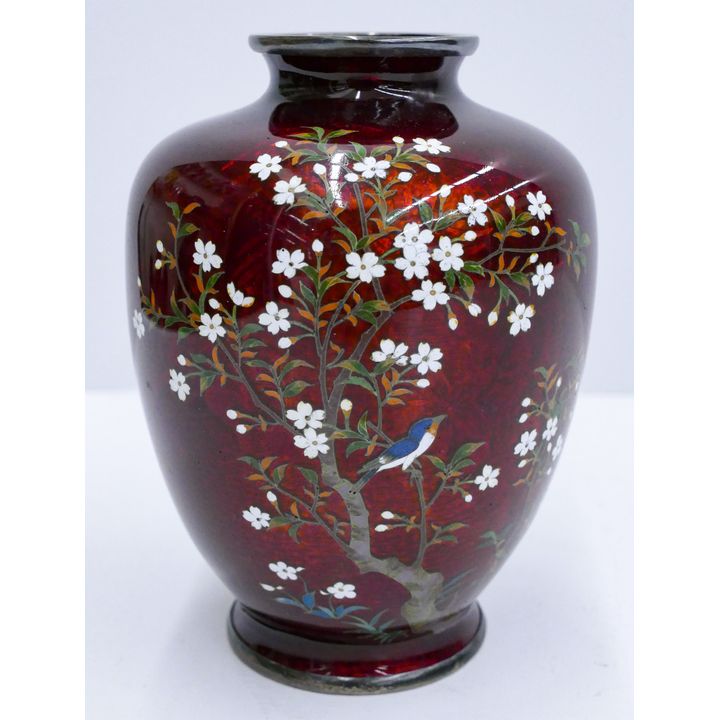 Fine Japanese Cloisonne Sterling Cabinet Vase