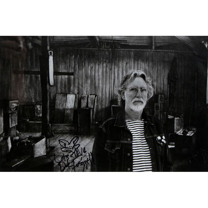 Photographer Unknown 'Dick Frizzell in front of “Hut Interior”'