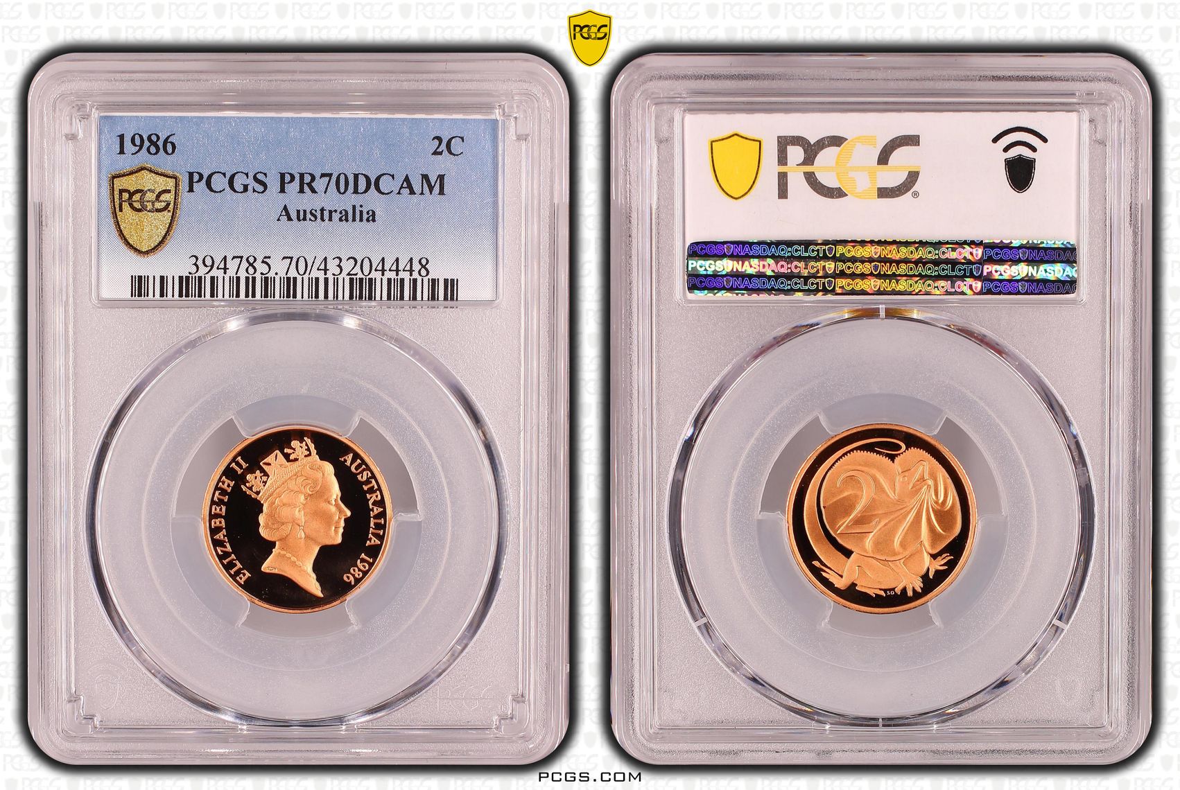 1986 Australian Two Cent, 2c Proof PCGS - PR70DCAM POP 63/0 -448