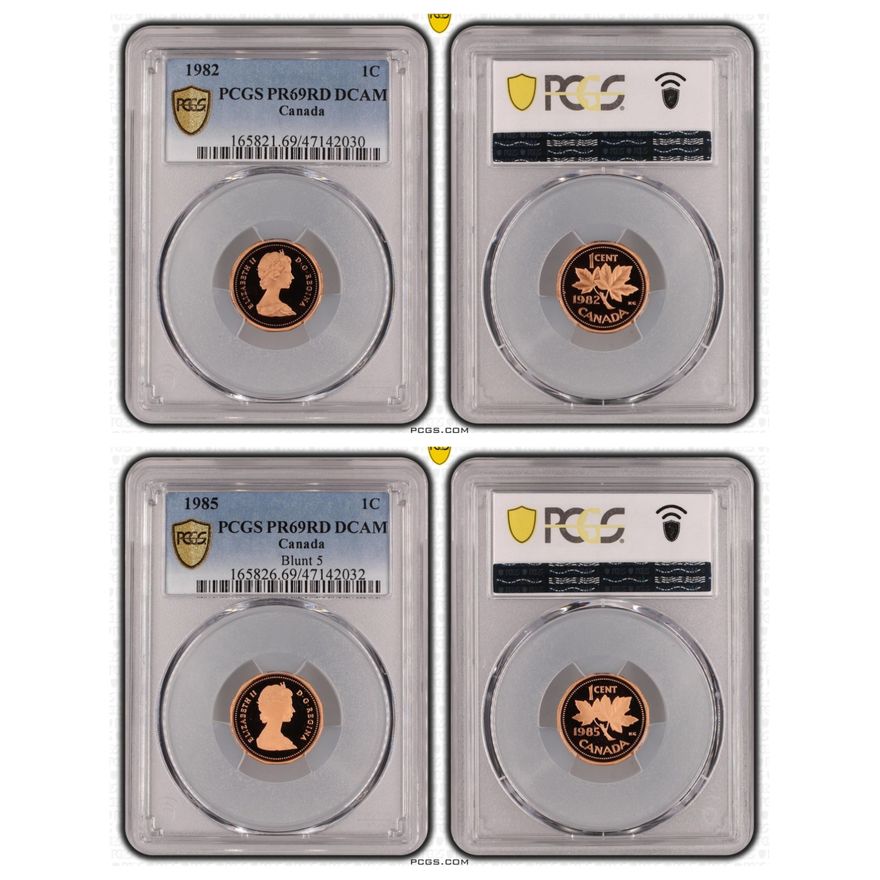 Canadian 1c Coins - PR69RD DCAM (x2)