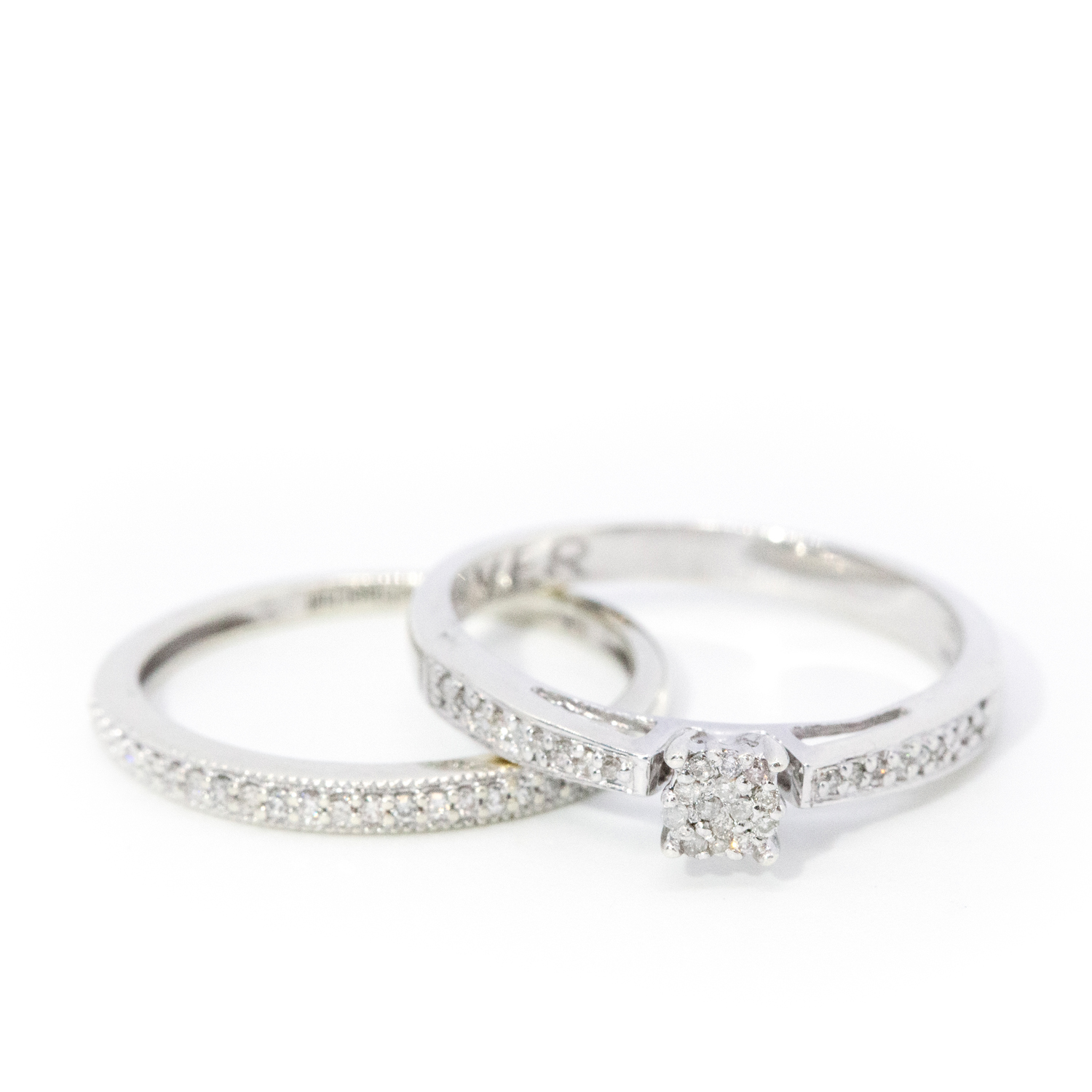 Two 9ct Gold Diamond Rings