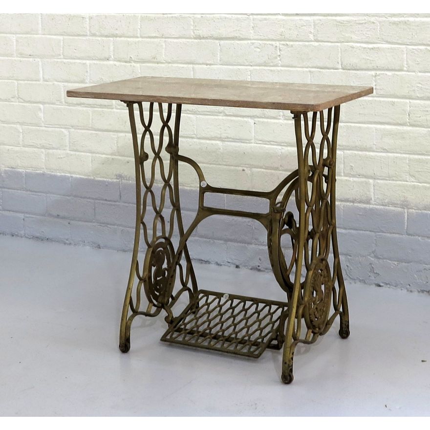 MARBLE TOP SEWING MACHINE TABLE