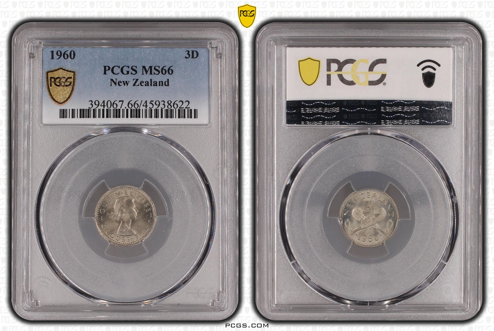 1960 New Zealand Threepence PCGS - MS66 -622