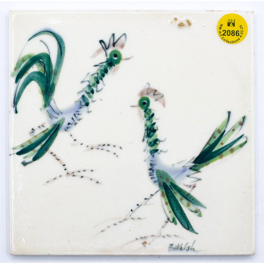 Bennett Welsh ''Cock Fight'' CeramicTile 6''x6''