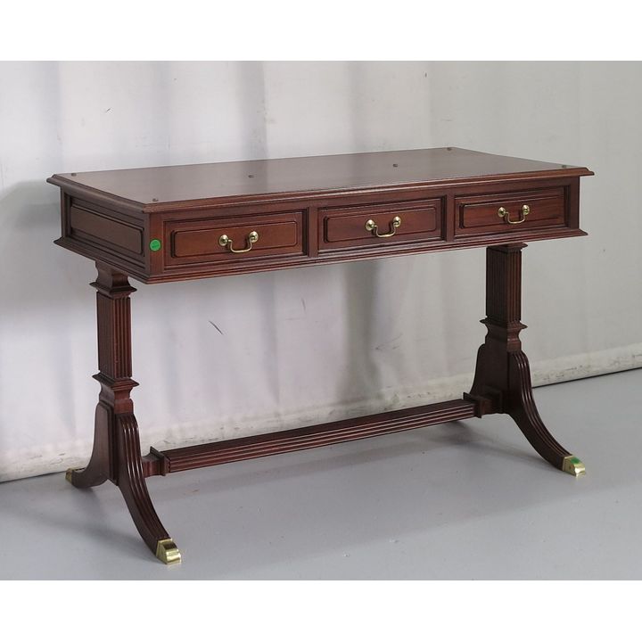 MAHOGANY THREE-DRAWER HALL TABLE