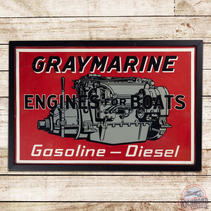Rare Graymarine Engines for Boats Gasoline Diesel Emb. Single Sided Tin Sign