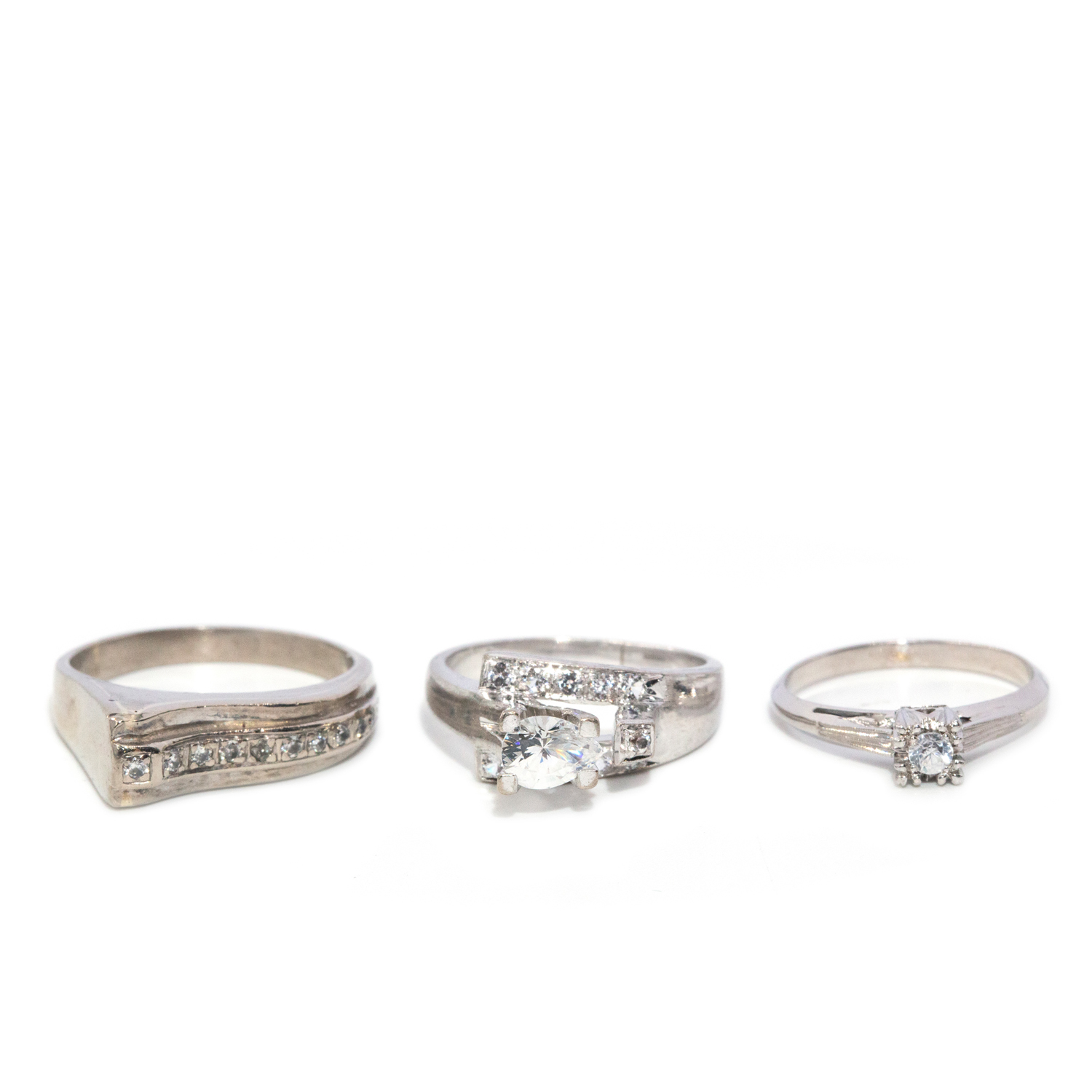 White Gold Ring Trio