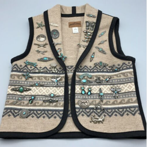 Look At This Pendleton Vest Covered With 46 Old Fred Harvey Pins