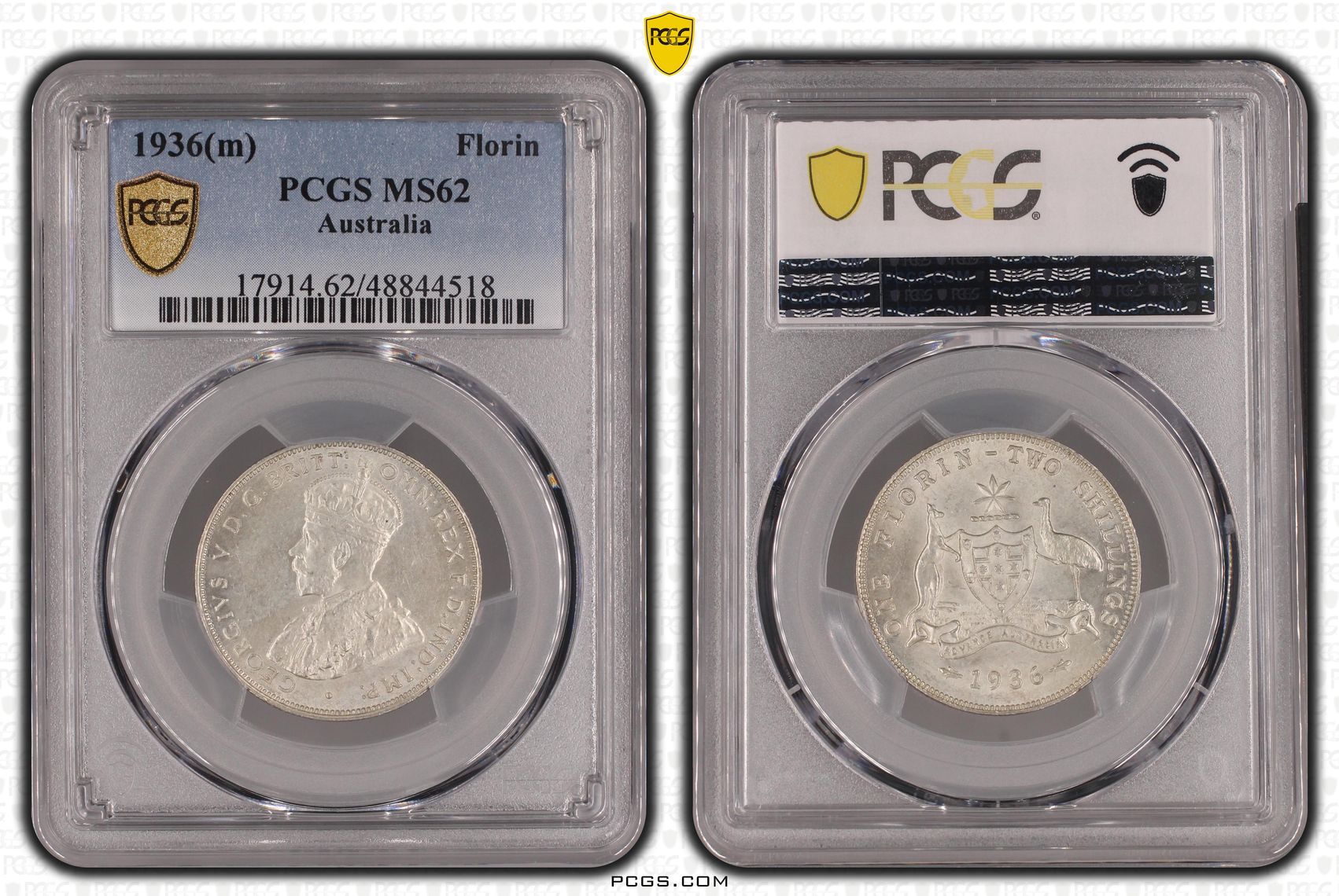 George V, Florin, 1936, PCGS MS62