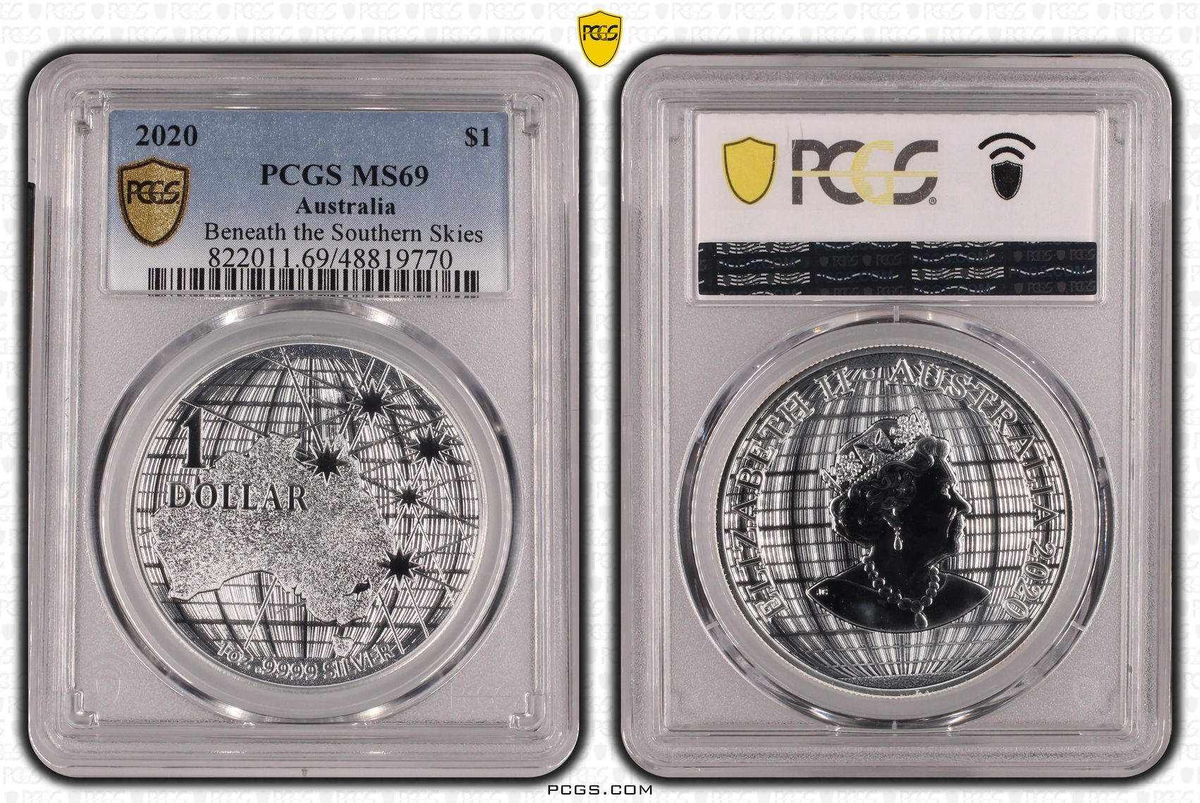 Beneath the Southern Skies, One Dollar, 2020, PCGS MS69