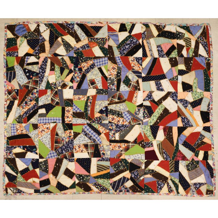 Vintage Patchwork Crazy Quilt 6'x7'6'' Approx.