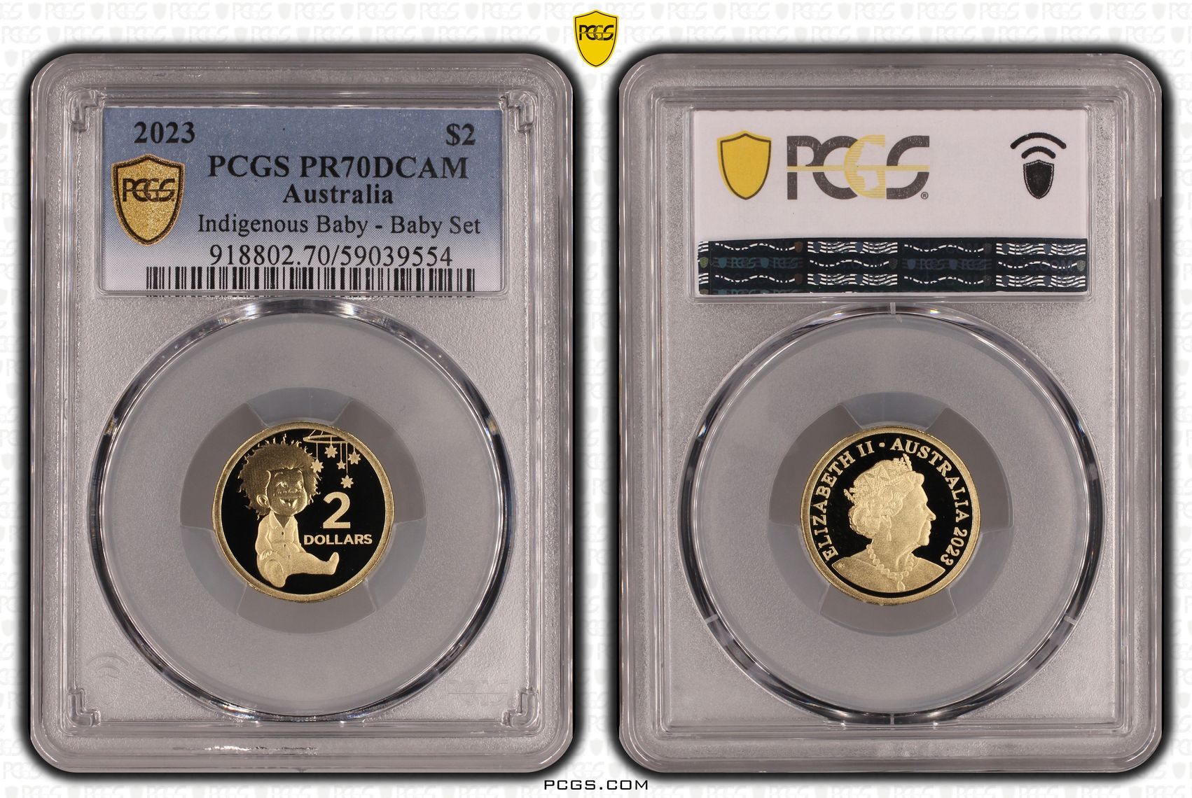 Indigenous Baby - Baby Set, Two Dollar, 2023, PCGS PR70DCAM